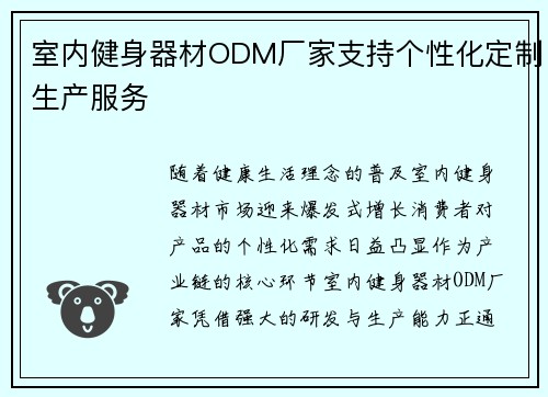 室内健身器材ODM厂家支持个性化定制生产服务